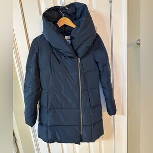 Cole Haan Signature Hooded Shawl Collar Down Jacket Puffer Classy Warm Small